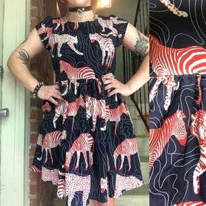 Funky zebra leopard geometric swirl dress